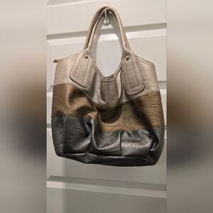 Elegant Multi-Tone Leather Tote Bag